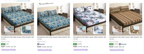 Image of Queen Size Printed Bedsheet Min. 80% Discount Starting At ₹229