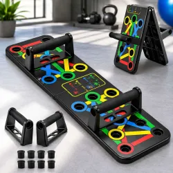 Quickfit 10 in1 Portable Board for Chest Press Home & Gym Exercise Push-up Bar (Multicolor)
