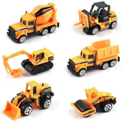 QUICKNEED Mini Construction Vehicle Toy Set (6 Pcs)