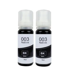QUINK 003/001 Black Ink Bottle Pack of 2 for Ink Eppson 003 001