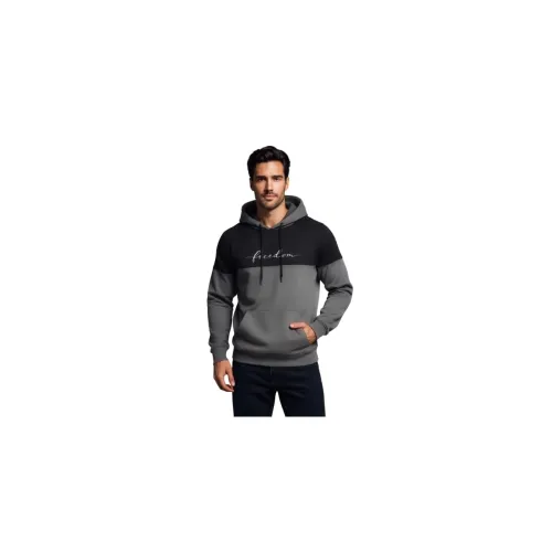 Image of QUTUN Color Block Printed Hoodie for Men