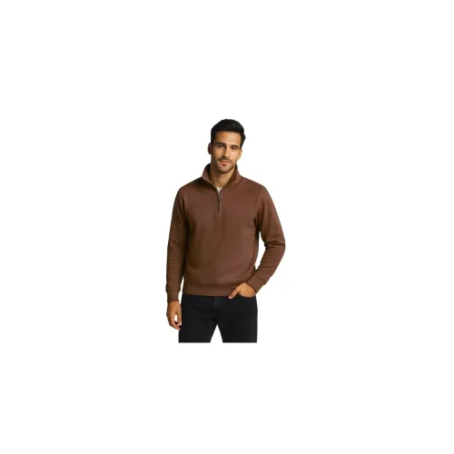 Image of QUTUN Half Zipper Solid Sweatshirt for Men