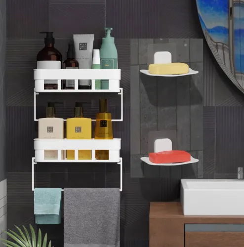 Image of QXORE Bathroom Set – 2 Wall Shelves