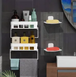 QXORE Bathroom Set – 2 Wall Shelves
