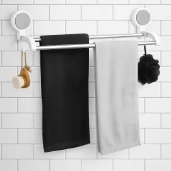Qxore Stainless Steel Wall-Mounted Self Adhesive Towel Rod