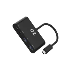[USB 3.2, 10Gbps] QZ USB 3.2 Hub for Next Gen Office Work Stations, 4 Ports, USB Hub 3.2, USB Type C to Type C Hub, USB Type C Hub with PD Power Delivery 100W for PC, Laptop and Phones