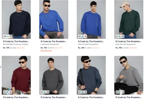 Image of R.Code by The Roadster Sweatshirt Starting @ ₹199