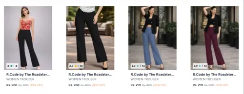 Image of R. code Women's Trousers at 85% discount 