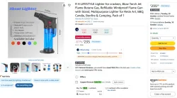 R H LIFESTYLE Lighter for crackers, Blow Torch Jet Flame Butane Gas
