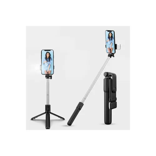 Image of R1S Selfie Stick Tripod with LED Light | Bluetooth Remote 74cm Extendable Selfie Stick with 360 Degree | 