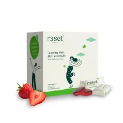 R3SET Biotin Gummies for Hair Growth | Reduce Hair Fall, Strengthen Nails & Glow Skin | 100% Vegetarian, Zero Sugar & Ge