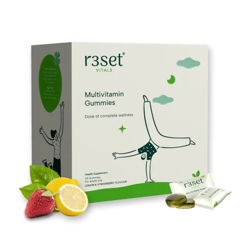 Image of R3SET Multivitamin Gummies – 30 Days | With Vitamins A, C, D, E & Zinc | Boosts Energy, Immunity & Stamina | Supports Sk