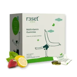 R3SET Multivitamin Gummies – 30 Days | With Vitamins A, C, D, E & Zinc | Boosts Energy, Immunity & Stamina | Supports Sk