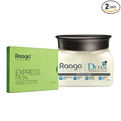 Raaga Professional De-Tan Cream 500g & Express Facial Kit 35g (Combo)