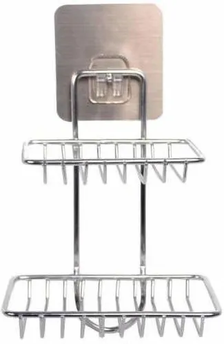 Image of RACKZON Wall-Mounted Double Layer Soap Dish (Silver)