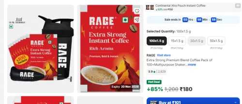 Image of Rage 100 Coffee Pouch + Blander + 1 Shaker 