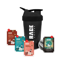 Rage Coffee - Silk Blend Assorted Sachets, Pack of 15 (3 Classic, 4 Creamy Hazelnut, 4 Vanilla Velvet & 4 Belgian Chocol