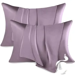 RAGGLE Set of 2 Satin Silk Pillowcases