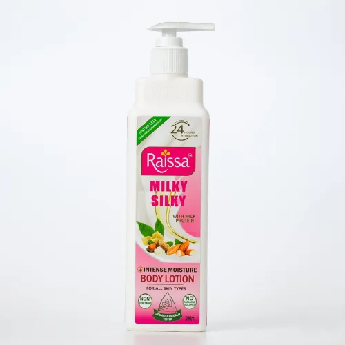 Image of Raissa Milky Silky Body Lotion for Women & Men | 24H Hydration with Milk Extracts | 94% Natural Ingredients | Non Greasy