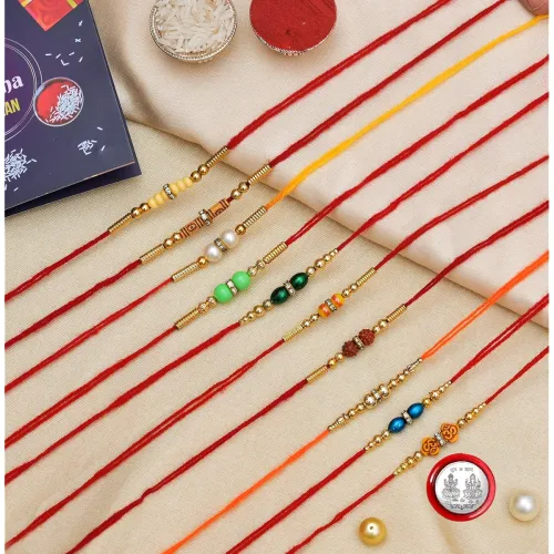 Image of RAJKRITI Dora Rakhi Combo Set for Brother Bhaiya Bhabhi with Roli Chawal