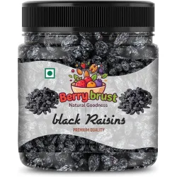 RAJVEER ENTERPRISES Natural Black Raisins | Premium Quality Seedless Kali Kismis | Immune Booster Dry Fruit Rich in Dietary Fiber, Potassium & Iron (500Gram)