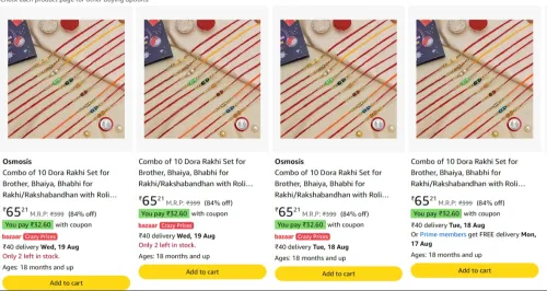 Image of Rakhi Set of 10 From ₹65