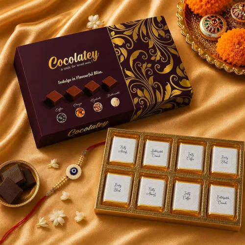 Image of Rakhi with Chocolate Gift Hamper Combo Set with Raksha Bandhan 