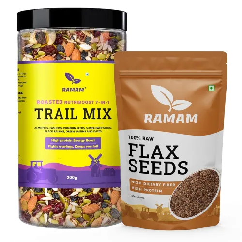 Image of Ramam Flax Seeds 250g & Nutriboost Premium Trail Mix 200g Po2