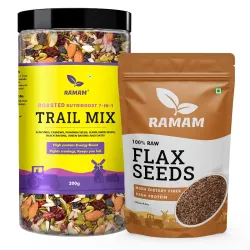 Ramam Flax Seeds 250g & Nutriboost Premium Trail Mix 200g Po2