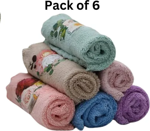 Image of ramola ZESTHOME Microfiber Face Towel (Pack of 6)