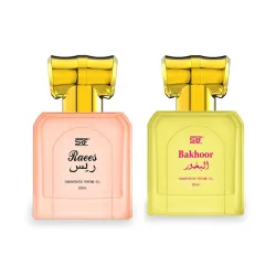 Ramsons SRF Bakhoor & SRF Raees Concentrated Perfume Oil Combo (Pack of 2 x 20ml) | Alcohol Free | Attar Perfume Roll on