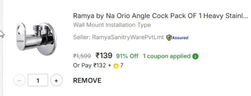 Image of Ramya Stainless Steel Premium Quality Brass 