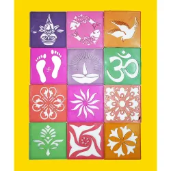 Rangoli Making Tools Kit Stencil Set of 12 