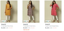 Rangriti womens Kurta @ ₹224