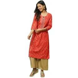 Rangriti Women's Rayon Printed Regular Kurtas