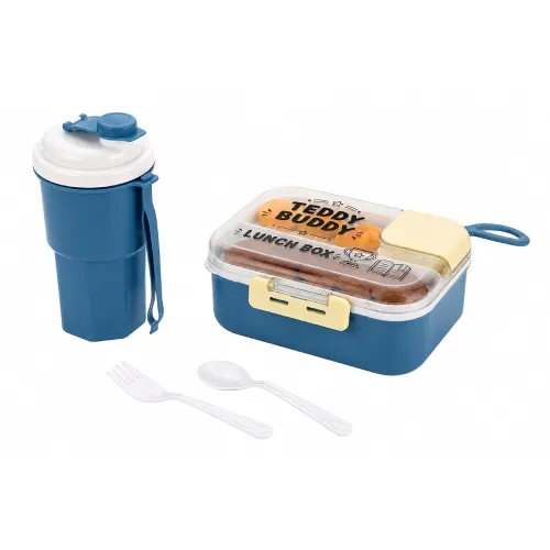 Image of RANIC Teddy Buddy Lunch Box and Bottle Set