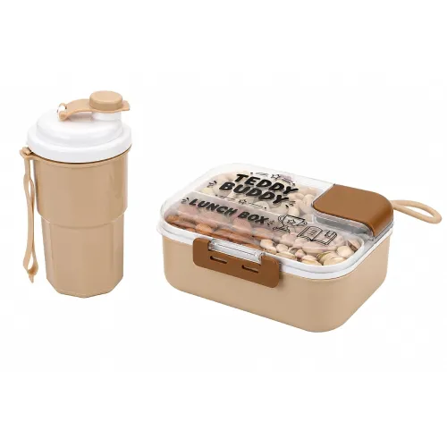 Image of RANIC Teddy Buddy Lunch Box and Bottle Set