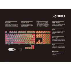 Ranked Pudding PBT Keycaps 112-Key OEM RGB Red