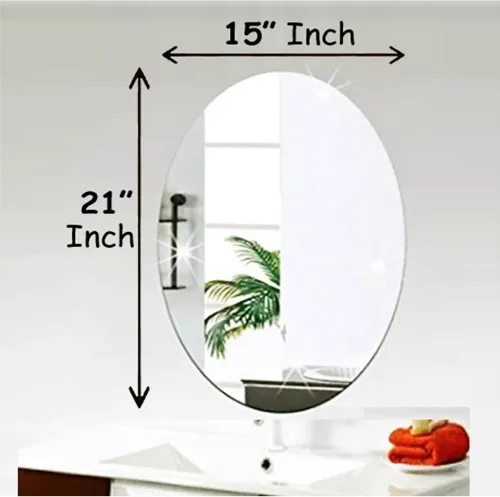 Image of RannS 15 x 21 Inch Oval Decorative Wall Mirror