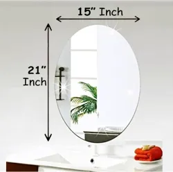 RannS 15 x 21 Inch Oval Decorative Wall Mirror