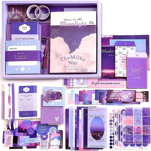 Image of RANUR 346pcs Journal Supplies Kit Vintage Scrapbook Stickers Pack