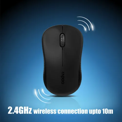 Image of RAPOO M20 Ambidextrous Optical Mouse (2.4GHz Wireless, Black)