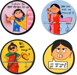 Raptech Fridge Magnets Refrigerator Cute Designs for Home, Kitchen and Office Fridge Magnet Pack of 4 (Multicolor)