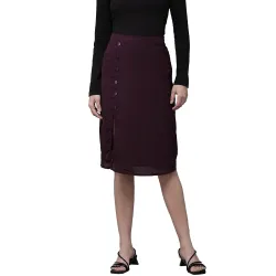 Rare Georgette Western Skirt Maroon