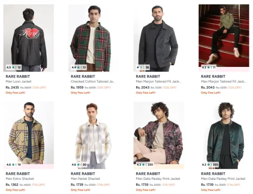 Image of Rare Rabbit Men's Jackets at minimum 72% Discount