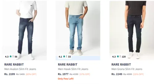 Image of Rare Rabbit Men Jeans Minimum 50% Discount