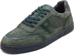 Rare Rabbit Men Orla Olive Lace-Up Closure Suede Sneaker 