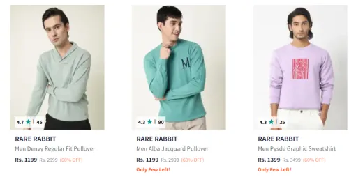Image of Rare Rabbit Men T-shirt Up to 60% Discount