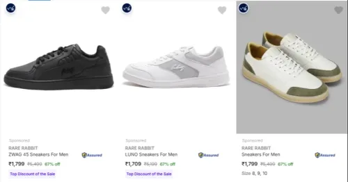 Image of RARE RABBIT Men’s Casual Shoes at minimum 67% Discount