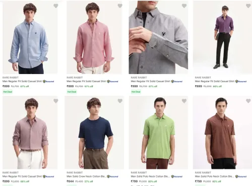 Image of Rare Rabbit men's Cloths up to 67% Discount